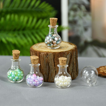 10 τμχ χαριτωμένα γυάλινα μπουκάλια με πώμα από φελλό Mini Clear Wishing Bottles Μήνυμα δοχεία για μπομπονιέρες για διακόσμηση πάρτι γενεθλίων γάμου