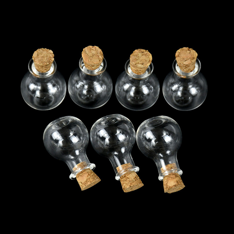 10db aranyos üveg palackok parafa dugóval, mini átlátszó kívánságpalackok, üzenőszíves edények esküvői születésnapi parti dekorációhoz