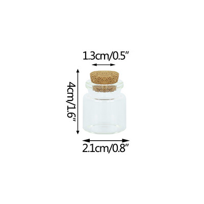 5 db kis méretű üveg palack parafa üveggel Üzenet tároló palack Befőttesüvegek DIY kézzel készített művészeti kiegészítők Goodies tárolótartály
