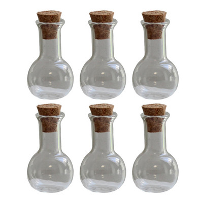 Mini staklene boce u boji od 6 komada Boca želja Sićušne staklenke Bočice Slatke boce s plutenim čepom za party vjenčanje DIY dekoracija