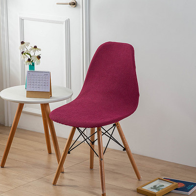 Jacquard Shell krēsla pārvalks Stiepjams Skandināvijas Sēdekļa Pārvalks Viesnīcai Mājai Dzīvojamai Ēdamistabai Bezroku īsas atzveltnes krēsla pārvalks