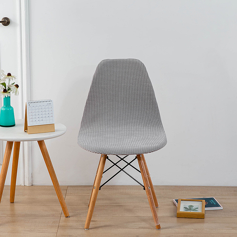 Jacquard Shell krēsla pārvalks Stiepjams Skandināvijas Sēdekļa Pārvalks Viesnīcai Mājai Dzīvojamai Ēdamistabai Bezroku īsas atzveltnes krēsla pārvalks