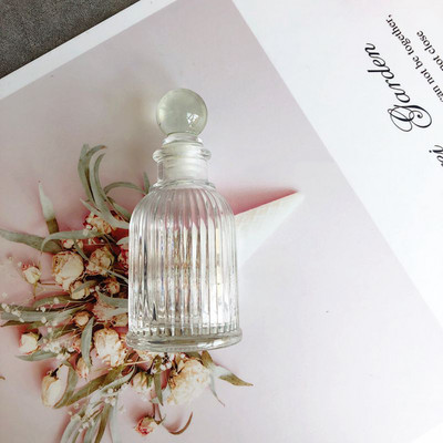 Sticlă de parfum cu relief de romb francez Sticle de sticlă de cristal simple, depozitare pentru esență de aromoterapie, ornament de comodă pentru sticle vintage