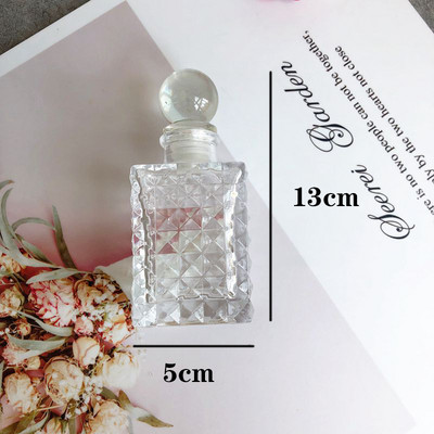 Sticlă de parfum cu relief de romb francez Sticle de sticlă de cristal simple, depozitare pentru esență de aromoterapie, ornament de comodă pentru sticle vintage