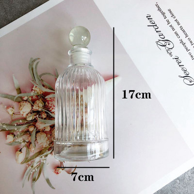 Sticlă de parfum cu relief de romb francez Sticle de sticlă de cristal simple, depozitare pentru esență de aromoterapie, ornament de comodă pentru sticle vintage