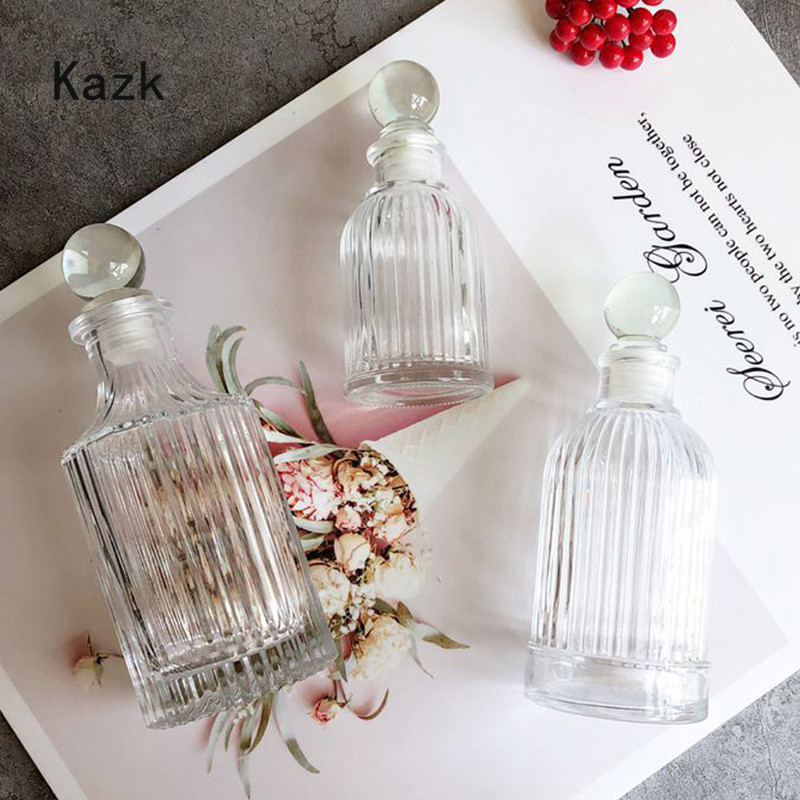 Sticlă de parfum cu relief de romb francez Sticle de sticlă de cristal simple, depozitare pentru esență de aromoterapie, ornament de comodă pentru sticle vintage