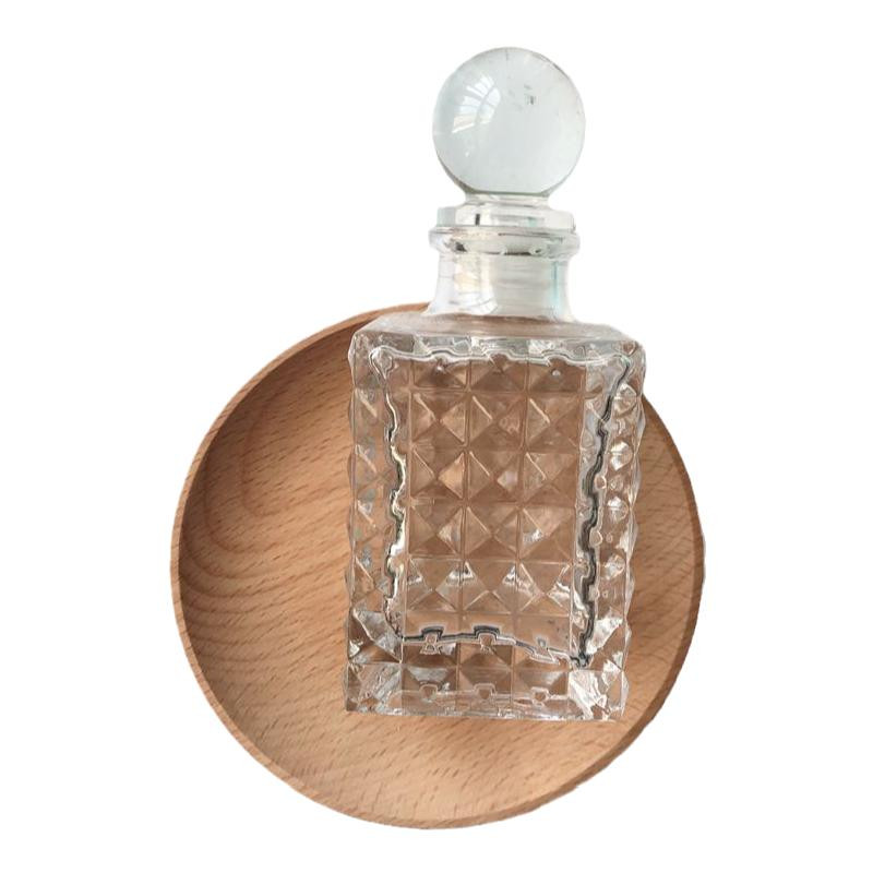 Sticlă de parfum cu relief de romb francez Sticle de sticlă de cristal simple, depozitare pentru esență de aromoterapie, ornament de comodă pentru sticle vintage