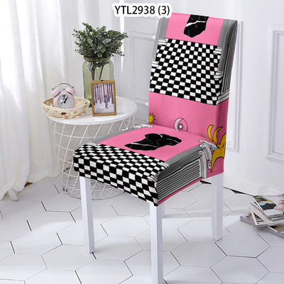 Ģeometrijas stila pārvalki krēsliem Mēbeļu pārvalki krēslam Režģa raksta Krēslu pārvalki Starptautiskā šaha apdruka Krēslu pārvalks