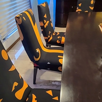 Καλύμματα σε στυλ Halloween για καρέκλες Τραπεζαρίας Κάλυμμα καρέκλας τραπεζαρίας με μοτίβο κολοκύθας Stretch καρέκλα κατά των βρώμικων καθισμάτων Κάλυμμα Stuhlbezug