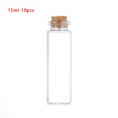 10 vnt. 5/8/12/15 ml stiklinis buteliukas skaidrūs buteliukai tušti tušti palinkėjimų buteliukai skaidrūs su kamštiniu kamščiu, mažytis