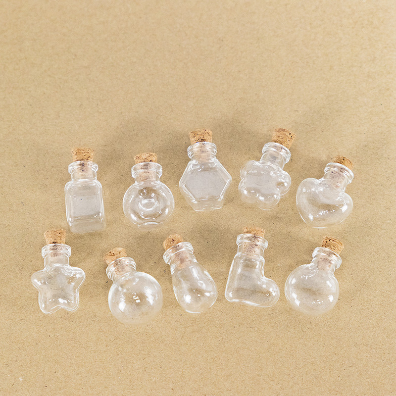 10 komada malih staklenih bočica, privjesaka Diy slatke boce s plutenim staklenkama, božićnih svadbenih poklona, bočica, besplatna dostava