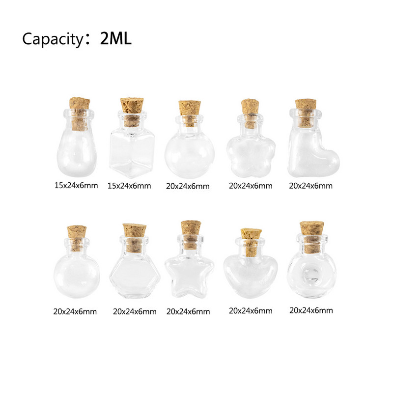 10 komada malih staklenih bočica, privjesaka Diy slatke boce s plutenim staklenkama, božićnih svadbenih poklona, bočica, besplatna dostava