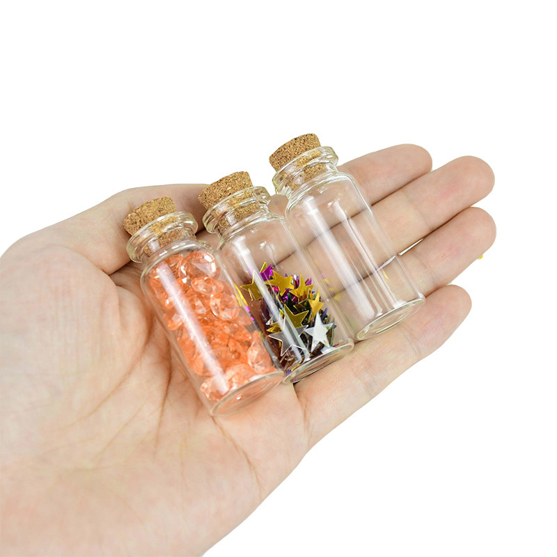 5gab Mini vēlmju stikla pudele ar korķa aizbāžņiem Caurspīdīgi uzglabāšanas flakoni Burkas Kāzu festivāla ballīte DIY Amatniecības mājas dekorēšana