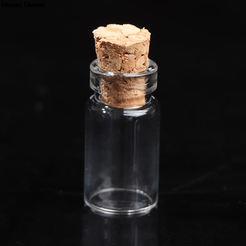 10 gab stikla pudeles Miniatūra dziras pudele Mini korķa stikla flakoni Kāzu DIY Mini Drift Bottle Vēlēšanās pudele Smaržu pudele