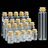 5db 7/10/12/20 ml átlátszó üveg, sodródó palackok parafa dugóval Karácsonyi esküvői születésnapi parti dekoráció Kívánságüvegek Ajándékok