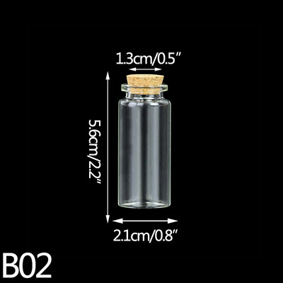 5db 7/10/12/20 ml átlátszó üveg, sodródó palackok parafa dugóval Karácsonyi esküvői születésnapi parti dekoráció Kívánságüvegek Ajándékok