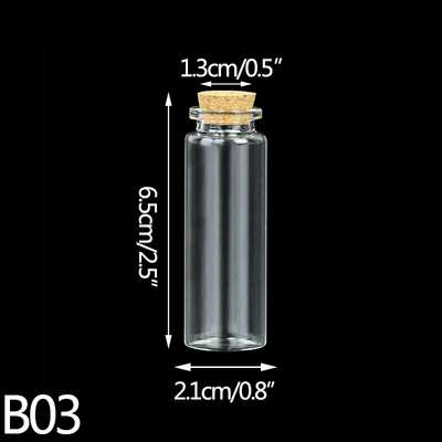 5db 7/10/12/20 ml átlátszó üveg, sodródó palackok parafa dugóval Karácsonyi esküvői születésnapi parti dekoráció Kívánságüvegek Ajándékok