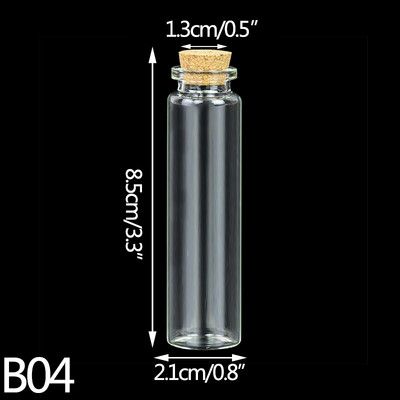 5db 7/10/12/20 ml átlátszó üveg, sodródó palackok parafa dugóval Karácsonyi esküvői születésnapi parti dekoráció Kívánságüvegek Ajándékok