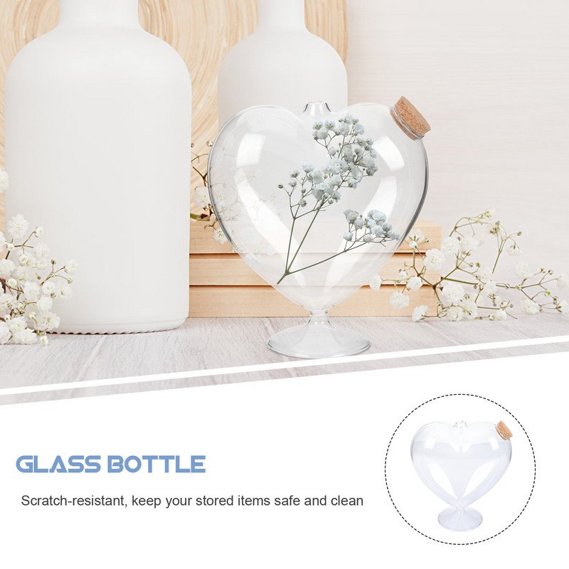 Stiklinis butelis Širdies Stiklainis Stiklainiai Buteliai Norintys kamštienos formos saldainiai Origami Maži Dekoratyviniai Žvaigždučių Indeliai Mini Dangteliai Indelis