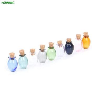 2 τμχ Μίνι γυάλινα μπουκάλια χρώματος Χαριτωμένα μπουκάλια με φελλό Μικρά μπουκάλια Δώρο Μικροσκοπικά Βαζάκια Φιαλίδια