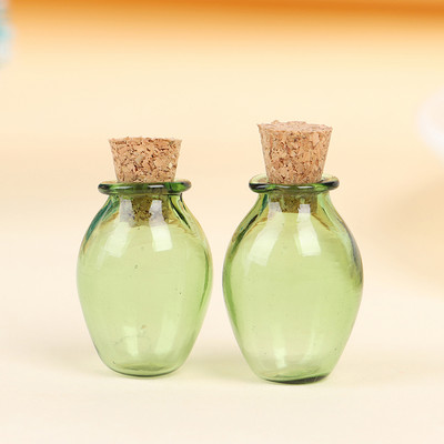 2 tk Mini klaasvärvi pudelid Armsad pudelid korgist väikeste pudelitega Kingitus pisikeste purkidega viaalid