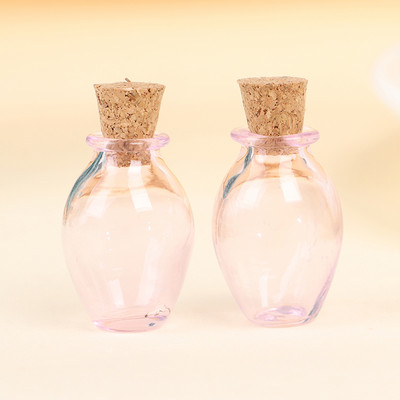 2 tk Mini klaasvärvi pudelid Armsad pudelid korgist väikeste pudelitega Kingitus pisikeste purkidega viaalid