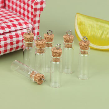 Μίνι γυάλινο μπουκάλι ευχών 10 ΤΕΜ. Μικρό μικροσκοπικό διαφανές βάζο από φελλό Γυάλινα μπουκάλια από φελλό Γυάλινο πώμα ευχών Διαφανές μπουκάλι Δώρα 15ML