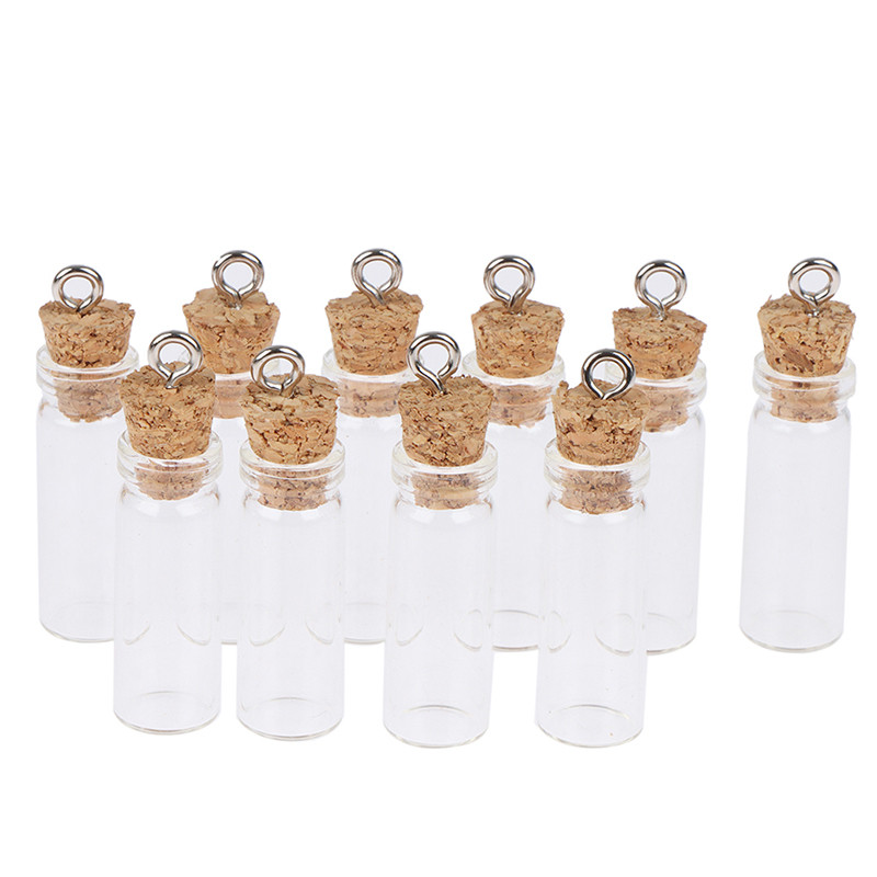 10GB Mini stikla vēlmju pudele, maza, tiny, caurspīdīga korķa burka, korķa stikla pudeles, stikla aizbāznis, caurspīdīga pudele, dāvanas 15 ml