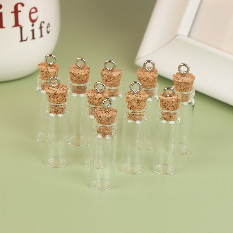 10GB Mini stikla vēlmju pudele, maza, tiny, caurspīdīga korķa burka, korķa stikla pudeles, stikla aizbāznis, caurspīdīga pudele, dāvanas 15 ml