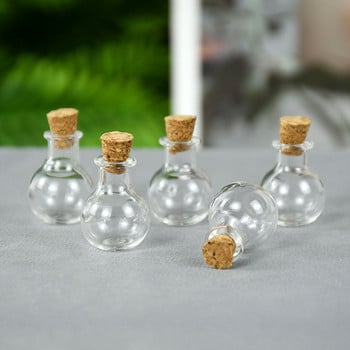 10 τμχ Μίνι πώμα από φελλό Μικρό κενό γυάλινο μπουκάλι Διαφανές συρόμενο μπουκάλι Μικρά μπουκάλια ευχών Γυάλινα βάζα για πάρτι γενεθλίων γάμου