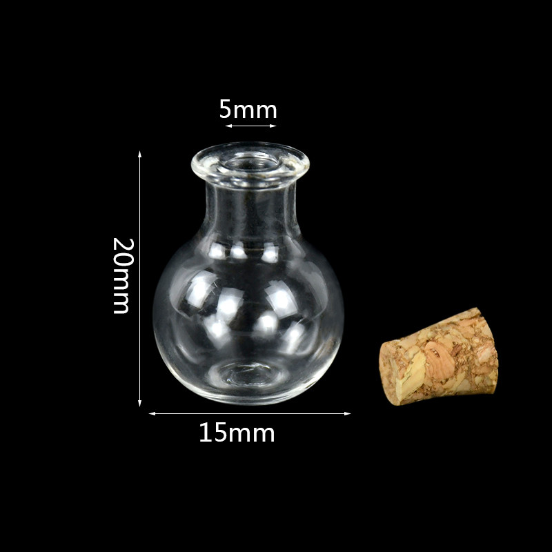 10 gab. Mini korķa aizbāznis Maza tukša stikla pudele Caurspīdīgas dreifējošas pudeles Mazas vēlējumu pudeles Kāzu dzimšanas dienas ballītes stikla burkas