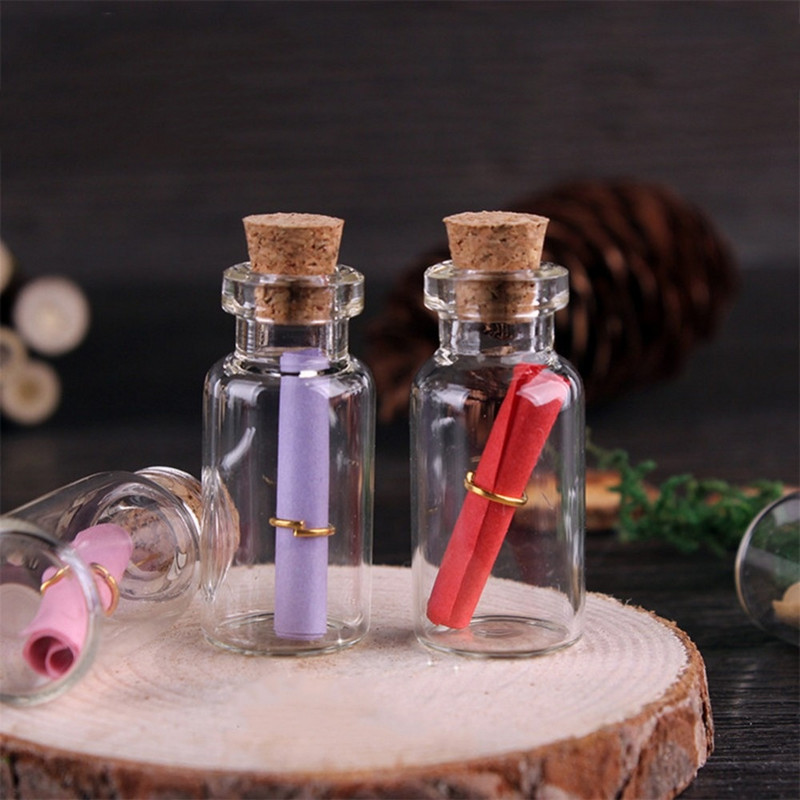 10 komada mini prozirnih boca s plutenim čepom Kapacitet za 10 ml 15 ml 20 ml 25 ml 30 ml 40 ml 55 ml staklene posude Pokloni za boce želja