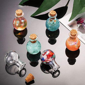 10 τμχ Μίνι γυάλινα μπουκάλια Clear Drifting Bottles Μικρά μπουκάλια ευχών με πώματα από φελλό Γυάλινα βάζα για πάρτι γενεθλίων γάμου