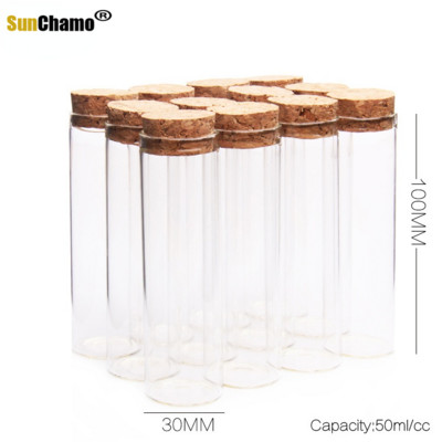 12 kom/set Prazne prozirne staklene boce Staklenke Bočica s plutenim čepom za DIY Wish Poruka Uzorak parfema Spremnik 50 ml