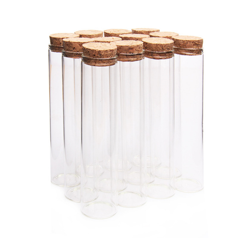 12 kom/set Prazne prozirne staklene boce Staklenke Bočica s plutenim čepom za DIY Wish Poruka Uzorak parfema Spremnik 50 ml