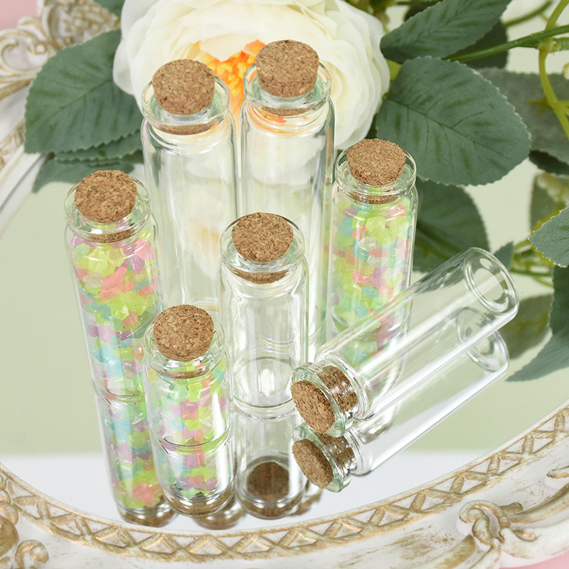 5 vnt Mini skaidrūs stikliniai indeliai palinkėjimų butelis „pasidaryk pats“ indeliai Pigūs žinutės buteliukai Papuošalai kamštienos kamštis namų dekoravimas