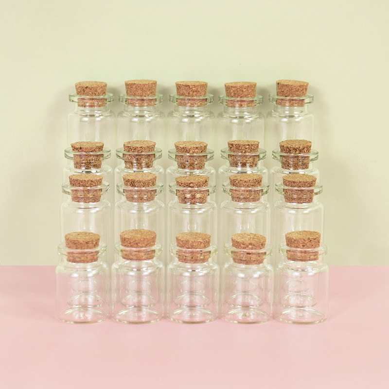 5 vnt Mini skaidrūs stikliniai indeliai palinkėjimų butelis „pasidaryk pats“ indeliai Pigūs žinutės buteliukai Papuošalai kamštienos kamštis namų dekoravimas