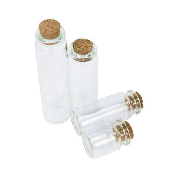 5 τμχ Mini Clear Glass Bottles With Cork Stopper DIY Empty Message Small Jars Wishing Bottle Wedding Birthday Party Decoration