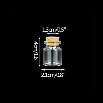 5gab Mini caurspīdīga stikla pudeles ar korķa aizbāzni, DIY Tukšs ziņojums Mazas burciņas Vēlējumu pudele Kāzu dzimšanas dienas ballītes noformējums