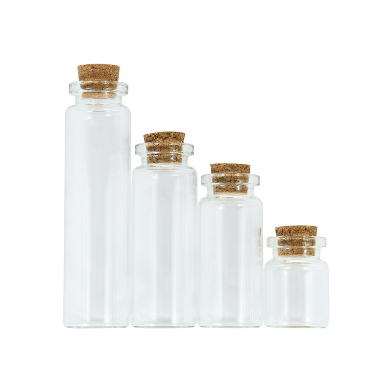 5gab Mini caurspīdīga stikla pudeles ar korķa aizbāzni, DIY Tukšs ziņojums Mazas burciņas Vēlējumu pudele Kāzu dzimšanas dienas ballītes noformējums