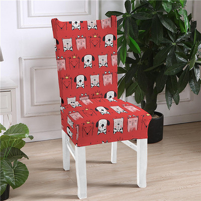 Cute Animal Print Κάλυμμα Καρέκλας Stretch Ελαστικό Ελαστικό Καλύμματα Καρέκλας Τραπεζαρίας Slip Covers Dogs Cats printed Seat covers Home Party Διακόσμηση