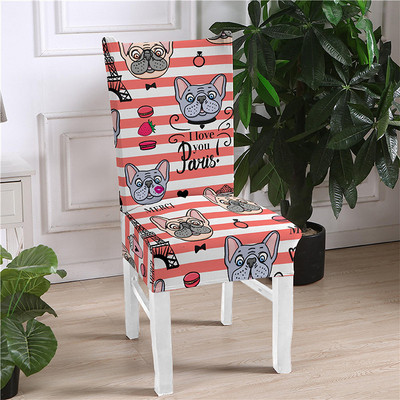 Cute Animal Print Κάλυμμα Καρέκλας Stretch Ελαστικό Ελαστικό Καλύμματα Καρέκλας Τραπεζαρίας Slip Covers Dogs Cats printed Seat covers Home Party Διακόσμηση