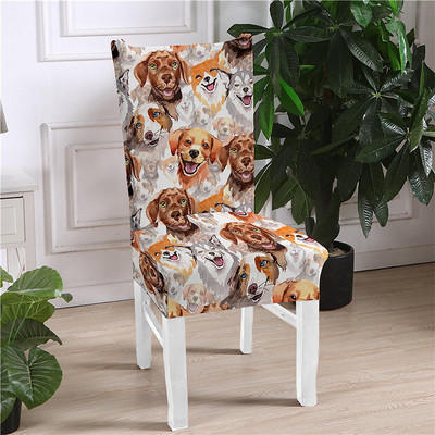 Cute Animal Print Κάλυμμα Καρέκλας Stretch Ελαστικό Ελαστικό Καλύμματα Καρέκλας Τραπεζαρίας Slip Covers Dogs Cats printed Seat covers Home Party Διακόσμηση