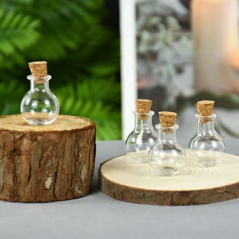 10τμχ Mini Glass Bottles Clear Drifting Bottles Small Wishing Bottles with Cork Stoppers for Wedding Party Decor Mini Container