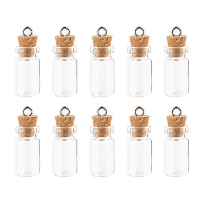 10 gab. 1,5 ml rotājumi, dekoratīvi stikla pudeles, mazas mini burciņas, kāzu dzidras ar korķa vēstules flakoni Konteiners DIY Art Craft