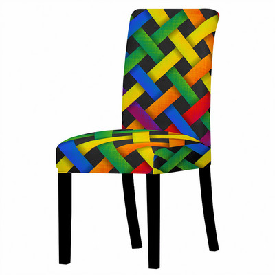 Ģeometrisks ēdamistabas krēsla pārvalks, izstiepjams, noņemams ēdamistabas krēsla aizsargpārklājs, sēdekļa pārvalks ceremonijas banketu kāzu ballītei