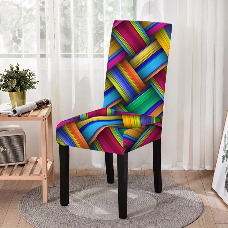 Ģeometrisks ēdamistabas krēsla pārvalks, izstiepjams, noņemams ēdamistabas krēsla aizsargpārklājs, sēdekļa pārvalks ceremonijas banketu kāzu ballītei