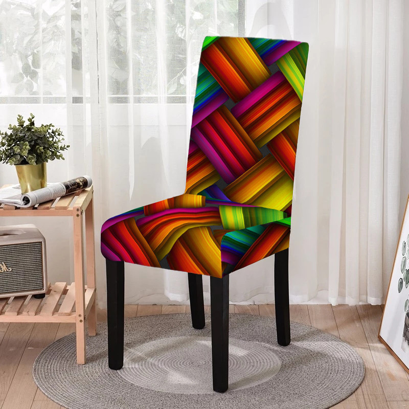 Ģeometrisks ēdamistabas krēsla pārvalks, izstiepjams, noņemams ēdamistabas krēsla aizsargpārklājs, sēdekļa pārvalks ceremonijas banketu kāzu ballītei