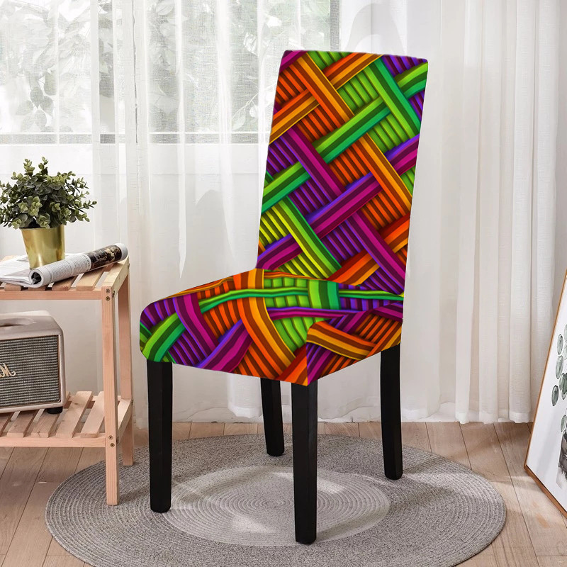 Ģeometrisks ēdamistabas krēsla pārvalks, izstiepjams, noņemams ēdamistabas krēsla aizsargpārklājs, sēdekļa pārvalks ceremonijas banketu kāzu ballītei