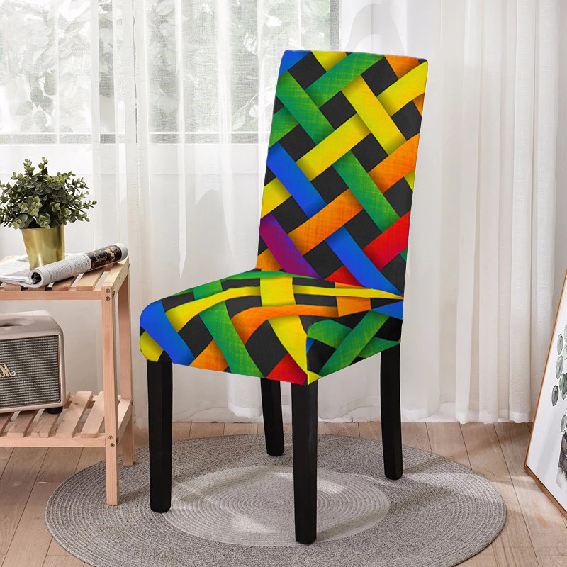 Ģeometrisks ēdamistabas krēsla pārvalks, izstiepjams, noņemams ēdamistabas krēsla aizsargpārklājs, sēdekļa pārvalks ceremonijas banketu kāzu ballītei